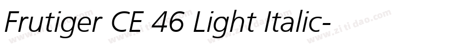 Frutiger CE 46 Light Italic字体转换